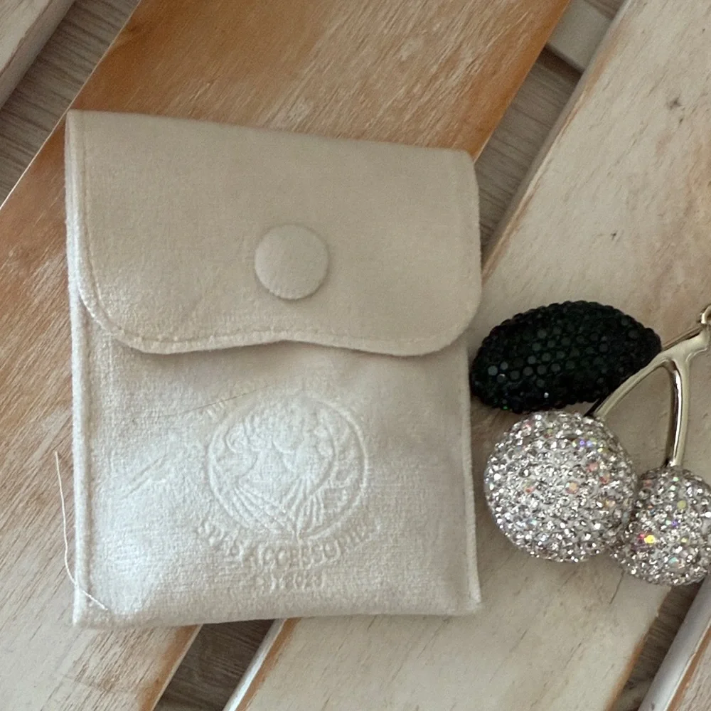 Gold and Silver Cherry Keychain